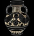 Anfora griega de cerámica.