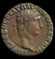 Moneda romana de bronce.